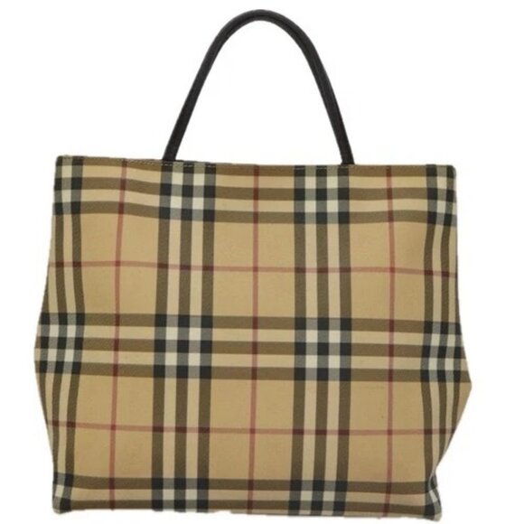 BURBERRY Nova Check Tote Bag PVC Beige Auth 104293 - Picture 3 of 16